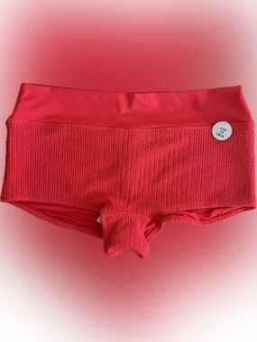 PINK Victoria's Secret Red Textured Boyshorts